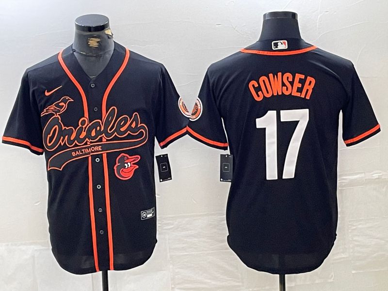 Men Baltimore Orioles #17 Cowser Black Jointly 2024 Nike MLB Jersey style 3